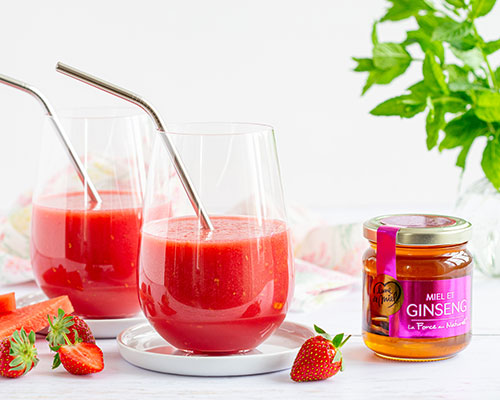 Smoothie d’été au miel et ginseng Lune de Miel®