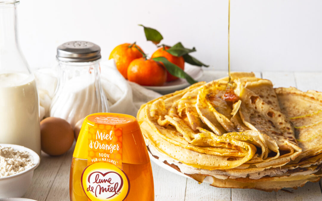Crêpes au miel d’oranger Lune de Miel®