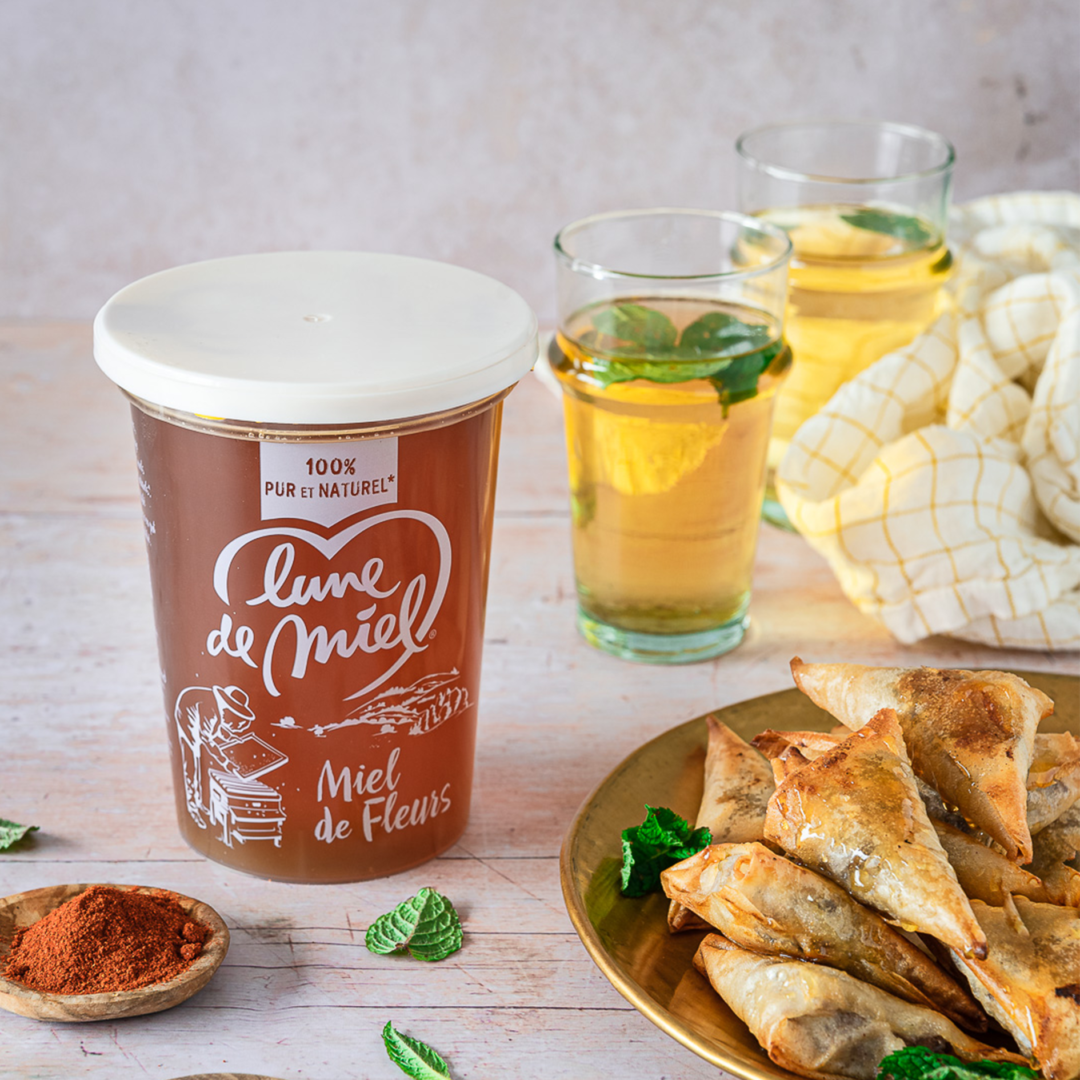Bricks à la feta et à la menthe au miel de Fleurs Lune de Miel®
